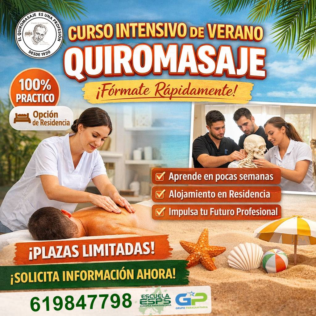 curso intensivo de quiromasaje en verano